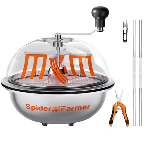 Spider Farmer 13 Zoll Bowl Trimmer Maschine für Pflanzenknospen und Blume mit scharfen Edelstahlklingen und Beschneidungsscheren für Gartenarbeit