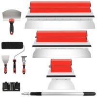 Professionelles Trockenwand Skimming Blade Set mit Compound Rolle, Taping Messer und Verlängerungsgriff für die Glättung von Wand und Decke