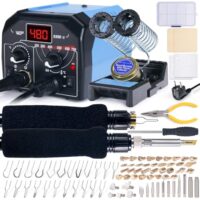 Das perfekte Brandmalerei-Set für jeden Anfänger und Profi! 86-teiliges Set mit 51 festen Spitzen, 23 Drahtspitzen und Brennpeter für Holzgravur inklusive Schablonen, Holzbrennstift und Zubehör