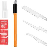 Mini Handsäge für Modellbau und DIY-Projekte mit 3 Klingen, ideal zum Beschneiden von Metall und Kunststoff