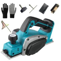 Ergonomischer Akku-Hobel mit Handschuhen, kompatibel mit Makita 18V, kabelloser elektrischer Hand-Planer für Holzbearbeitung