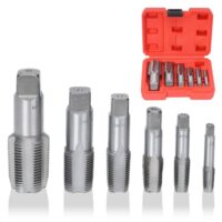 NPT-Rohrgewindebohrer-Set, 6-teilig, mit Aufbewahrungsbox, verschiedene Größen: 1 Zoll, 3/4 Zoll, 1/2 Zoll, 3/8 Zoll, 1/4 Zoll und 1/8 Zoll