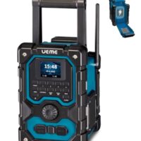 Robustes Baustellenradio mit DAB+ FM Radio, Bluetooth 5.0 und 16W Stereo-Lautsprecher für Außenbereich und Bauarbeit
