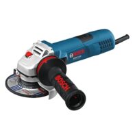 Bosch Professional Winkelschleifer GWS 7-115 E mit Scheiben-Ø 115mm, Leistung 720 Watt und verschiedenen Zubehörteilen wie Zusatzhandgriff, Aufnahmeflansch, Schutzhaube und Spannmutter