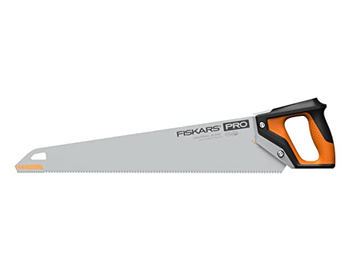 Fiskars Pro Handsäge für weiches Holz, Sägeblattlänge 55 cm, Schwarz/Orange