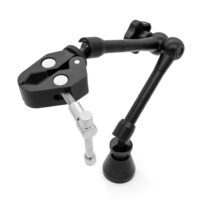 Hochwertiger Magnetarm 3-Gelenk mit großer Werkzeug-Schraubklemme und starker Neodym-Fuß für Lötstation, Werkbank, Modellbau & Elektronikmontage