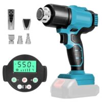 Gotrain Akku-Heißluftpistole, kompatibel mit Makita 18V, Variable Temperaturregelung von 50°C bis 550°C, Elektrische Heißluftfön, schnelle Erwärmung mit LED-Anzeige zum Entlacken und Löten