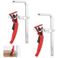 Hebelzwingen Set - Ideal für Heimwerker und Profis. Ganzstahl Tischzwinge mit Hebelgriff, Schnellspanner Zwinge mit 160mm Kapazität und 60mm Tiefe. Hochwertige Chrom-Vanadium-Stahl Klemme.