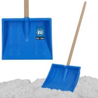 KOTARBAU Schneeschaufel für Kinder - 25 x 20 cm - Schnee Schaufel mit Holzstiel - 82 cm - Kinderschaufel - Leicht & Sicher - Schneeschieber - Klein - Blau