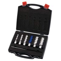 Optimum Kernbohrerset HSS-TiAlN 30, 6-teiliges Bohrer Set mit Durchmessern ø 12/14/16/20/22/25 mm, TiAIN-Beschichtung für hohe Standzeiten und Schneideigenschaften