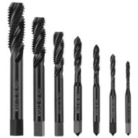 QWORK 7 Stück Gewindebohrer Set, M3-M12 Kombi-Bohrer für Metall und Holz - 7-teiliges Set mit verschiedenen Größen