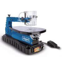 Dekupiersäge mit variabler Hubzahl und Fußschalter, 70W Leistung, inkl. LED-Arbeitslampe und Vibrationsarm