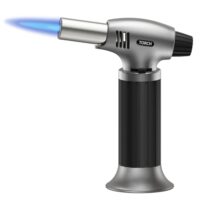 Sondiko Crème Brulée Brenner, universeller Küchenbrenner mit Sicherheitsschloss und abgewinkelte Düse, ideal für Karamellisieren, Glasieren, Anbraten, Löten und andere Küchenanwendungen