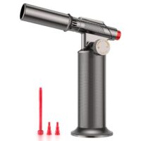 Sondiko Lötbrenner, Nachfüllbarer Metall-Bunsenbrenner für die Küche mit Einstellbarer Flamme und Windfester Dauerflamme für Schweißen, Handwerk und Herren