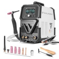 STAHLWERK Schutzgas-Schweißgerät AC/DC WIG 200 Puls Pro Touch IGBT Inverter mit 200 Ampere, ARC/MMA Funktion, Job-Speicher und Puls-und Spot-Funktion für Alu und Dünnblech