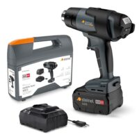 Steinel Akku Heißluftpistole MobileHeat MH5, Metabo 5.5 Ah CAS 18 V Akku, kabelloses Profi-Heißluftgebläse im Koffer mit Aufheizzeit von 4 Sekunden und einer Temperatur von 50-500 °C bei einer Luftmenge von 300 l/min