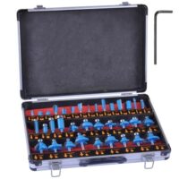 Das perfekte Holzfräser Set für Profis und Anfänger - 35-teilige Fräser Set mit 8-mm-Schaften, Hartmetall Fräser für Hart- und Weichholz