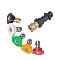 Hochdruckreiniger-Adapter, kompatibel mit Kärcher Hochdruckreiniger, 1/4 Zoll Schnellkupplung, mit 5 Spritzdüsen