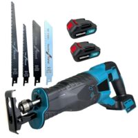 Ersatz Akku für Makita 18V, elektrische Säbelsäge mit zwei Akkus und Ladegerät, variable Geschwindigkeit bis 3500RPM, für Metall, Holz und PVC-Rohr