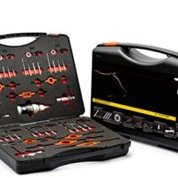 Professionelles Gewinde-Werkzeugkoffer mit Werkzeugen für Innen- und Außen-Gewinden, inklusive Spiralbohrer, Gewindebohrer, Schneideisen und mehr