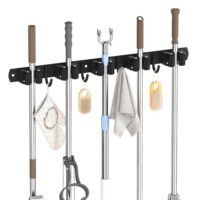 Edelstahl Gerätehalter für Werkzeuge und Utensilien im Haus oder Garten, 5 Halter + 4 Haken, perfekter Organizer für Zuhause Küche Badezimmer Garage Gartengerätehalter