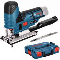 Bosch Professional 12V System Akku Stichsäge GST 12V-70, schnitttiefe in Holz: 70mm, inkl. 2x Sägeblatt, Gleitschuh, Spanreißschutz, L-BOXX, ohne Akku/Ladegerät