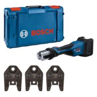 Bosch Professional 18V System Akku Presswerkzeug GPT 18V-32 mit hoher Kraft und umfangreicher Fittingskompatibilität, ideal für Heimwerker-Aufgaben und professionelle Anwendungen.