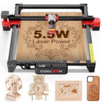 Professionelle Lasergravurmaschine für Metall, Glas und Holz mit 5.5W Laserleistung und Offline-Steuerung über App. Ideal für DIY-Projekte, Anfänger und professionelle Anwendungen.