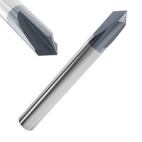 Corintian VHM Fasenfräser mit AlTiN Beschichtung, Ø 3-12mm, 60-120° Winkel, 3 Schneiden, High Performance Cutting HPC geeignet. Ausgewogene Fasenfräser für optimale Ergebnisse bei der Bearbeitung von Metall und Nichteisenmetall.