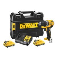 DEWALT 12 Volt XR bürstenloser Akku-Bohrschrauber, inkl. 2x 2 Ah Li-Ion Akkus, 2A Ladegerät und Gürtelclip