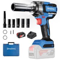 Dong Cheng 18V bürstenloser Schlagschrauber für Haushaltsarbeiten, 598Nm Akku-Schlagschrauber mit 4-Gang-Modus und Smart-Modus