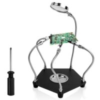 Dritte Hand Löten, Löt-Leiterplattenhalter-Werkzeug mit 3X Lupe, Lötstation Helfende Hand, Leiterplattenhalter Löthilfe für Schweißer und Handwerk