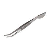 Edelstahl-Bonsai-Pinzette, lange Pinzette mit Halbmond-Spachtelkopf, professionelles Bonsai-Werkzeug für das Entfernen von abgestorbenen Blättern und Unkraut von Bonsai-Pflanzen