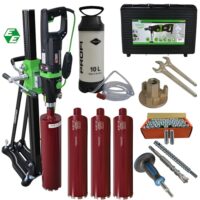 Eibenstock Kernbohrmaschine DBE 162 mit Diamant Bohrkronen, Maulschlüssel und Befestigungsset für Beton