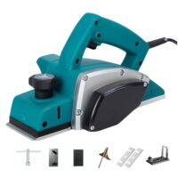 Elektrische Hobelmaschine mit 1200 Watt Leistung, breite 82mm und Schnitttiefe von 2mm. Komplettset inklusive Stumpfmesserhalter, Schärfstabhalter, Führungslinial, Schraubenschlüssel und Klinge.