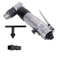 Fafeicy Reversierbarer Luftwinkel-Bohrer 90°, Druckluftwerkzeug mit Schraubenschlüssel und Schleifwerkzeug für Heimwerker-Projekte