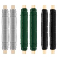 Foydream 6-teiliges Set aus Blumendraht in Schwarz, Silber und Grün, ideal für Basteln, Blumenarrangements, Dekoration und Gartenarbeit