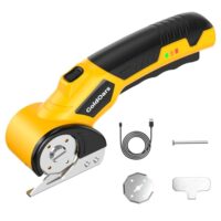 Elektroschere mit 4V Akku und 6mm Schnittstärke für Pappe, Kartons und Basteln