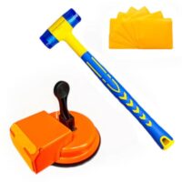 Hochleistungs Boden Spalt Fixier Werkzeug, Gummi Hammer für Laminat und Vinyl Böden mit 6 Klebepads für tiefere Texturen
