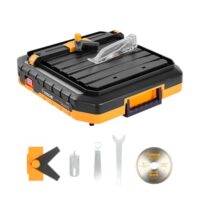 Hoteche elektrischer Fliesenschneider 500W mit Elektromagnetischem Schalter, 5200RPM Arbeitsfläche 330x360mm, Schneidtiefe 22.5mm bei 90 Grad und 12.5mm bei 45 Grad, ideal für das Schneiden von Fliesen