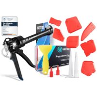 Professionelle Kartuschenpresse für Silikon, Mörtel und Acryl mit gummierten Griffen und großem Schubteller