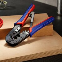 KNIPEX Crimpzange für Westernstecker mit Mehrkomponenten-Hüllen 190 mm, Werkzeug, Telefonkabelinstallation, Datenübertragungssysteme