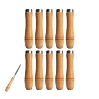 Holzfeilengriffe mit Metall-Sicherheitsring, ergonomische Sicherheitsfeilengriffe für Präzision in der Garage, Holzbearbeitung und Schreinerwerkzeuge