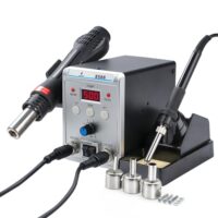 Professionelle Lötztechnik für Elektronikreparaturen, 2-in-1 SMD Heißluft Rework Station & Lötstation mit digitalen LED Display und PID-Temperaturregelung