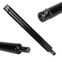 Erdbohrer Verlängerung 400mm mit Sicherungsbolzen, Aufnahme-Durchmesser 20mm, Bohrer Verlängerung für Erdlochbohrer, Gartenbohre, Erdbohrer, schwarzer Kohlenstoffstahl