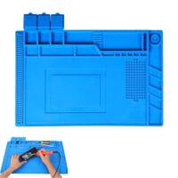 Magnetische Lötmatte, 500℃ Hitzebeständig, Silikon Arbeitsunterlage mit Skala für Soldering Repair von Elektronischen Bauteilen und Platinen