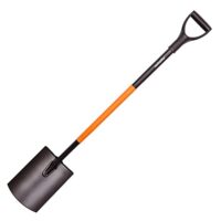 Gartenspaten mit Gehärtetem Spatenblatt, Grabspaten mit D-Griff und Breite Trittkante, Hergestellt in der EU