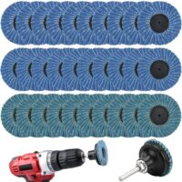 Professionelle Fächerschleifscheibe für Bohrmaschine, 30 Stück Schleifscheiben Ø 50mm, geeignet für Holz und Metall, verschiedene Körnungen 40/60/80