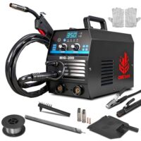 Das ONEVAN MIG Schweißgerät ist ein leistungsstarkes Kombigerät für SYN/MMA/TIG und Fülldraht-Schweißen mit Digitalanzeige, vollsynergisches Lichtbogenschweißen, tragbar für Profis & DIY