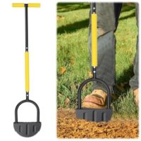 Halbmondkantenschneider, Rasenkantenspaten, robustes Graskantenschneiderwerkzeug mit Sägezahnblatt und T-Griff für Gartenbegrenzungen, Terrassen und Landschaftsbau